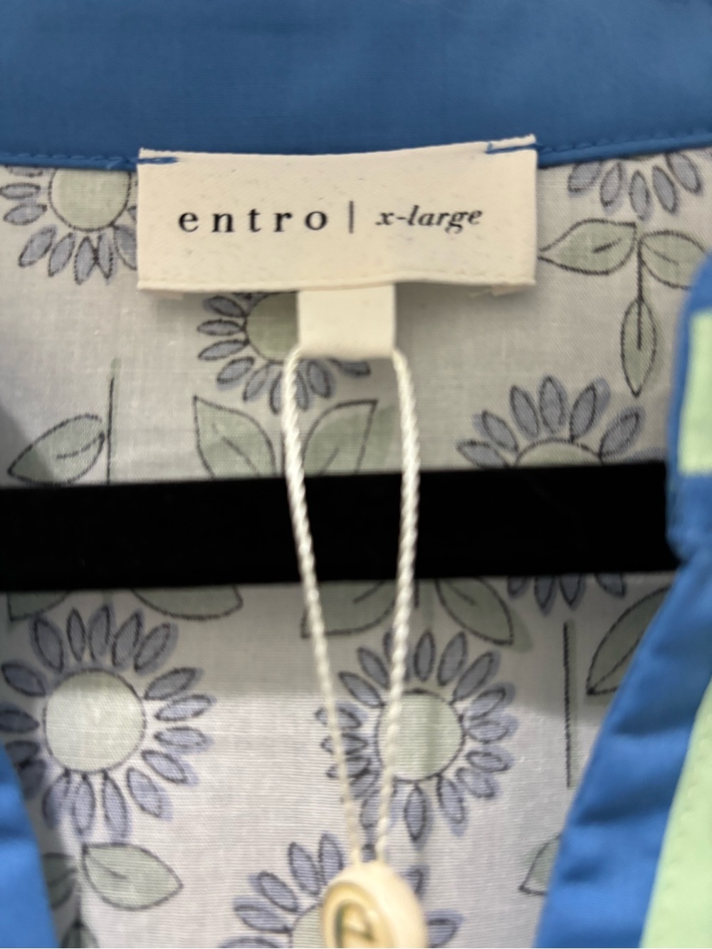 entro White Dress with Blue and Green Floral Print - Picture 3 of 3